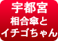 宇都宮 相合傘とイチゴちゃん